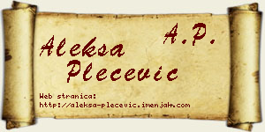 Aleksa Plećević vizit kartica
